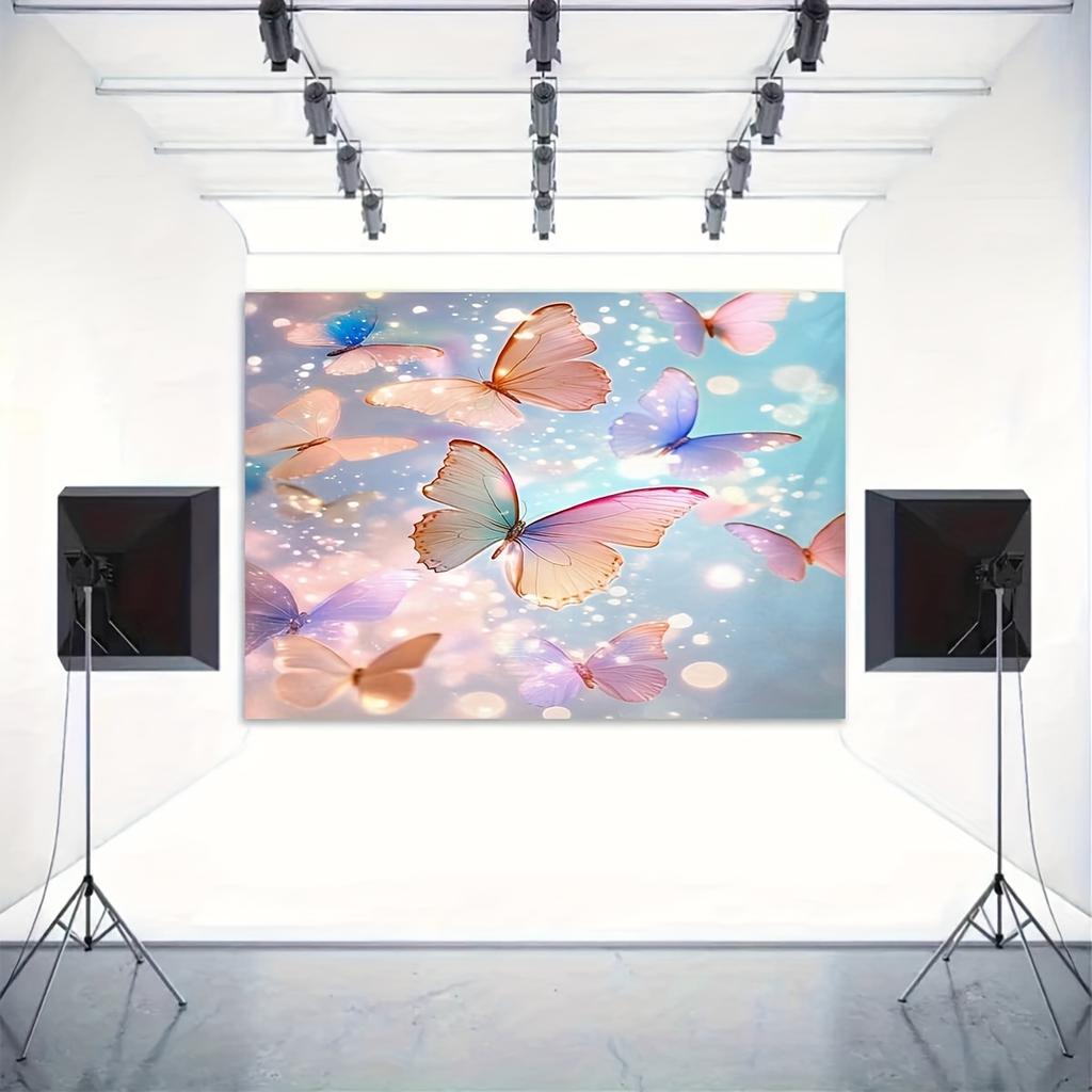 2D flat background cloth - butterfly landscape pattern photography background screen multifunctional home decoration