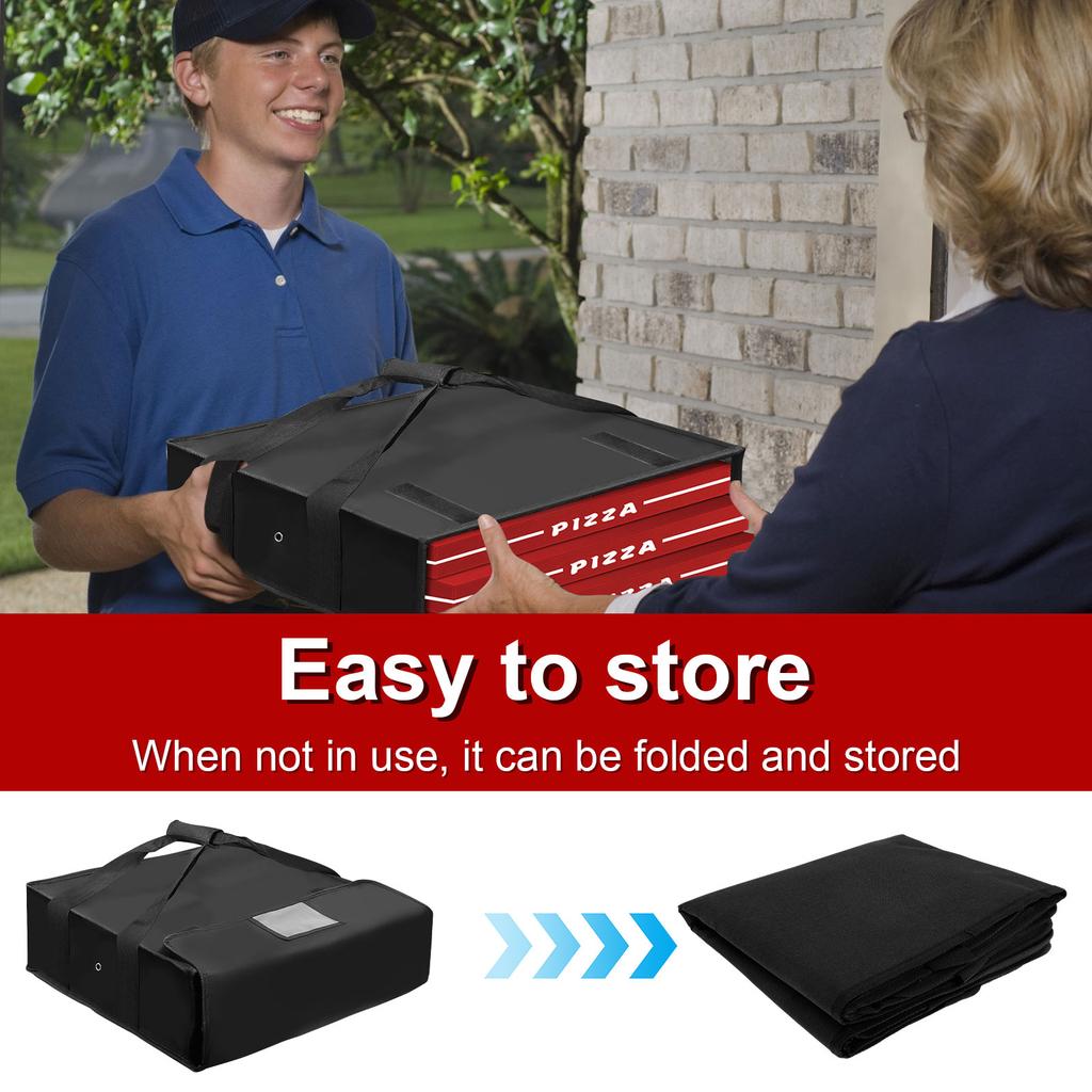 Pizza Food Delivery Bag 600D Polyester Oxford Cloth Waterproof Pizza Carrier Bags Foldable Catering Store Insulated Delivery Bag