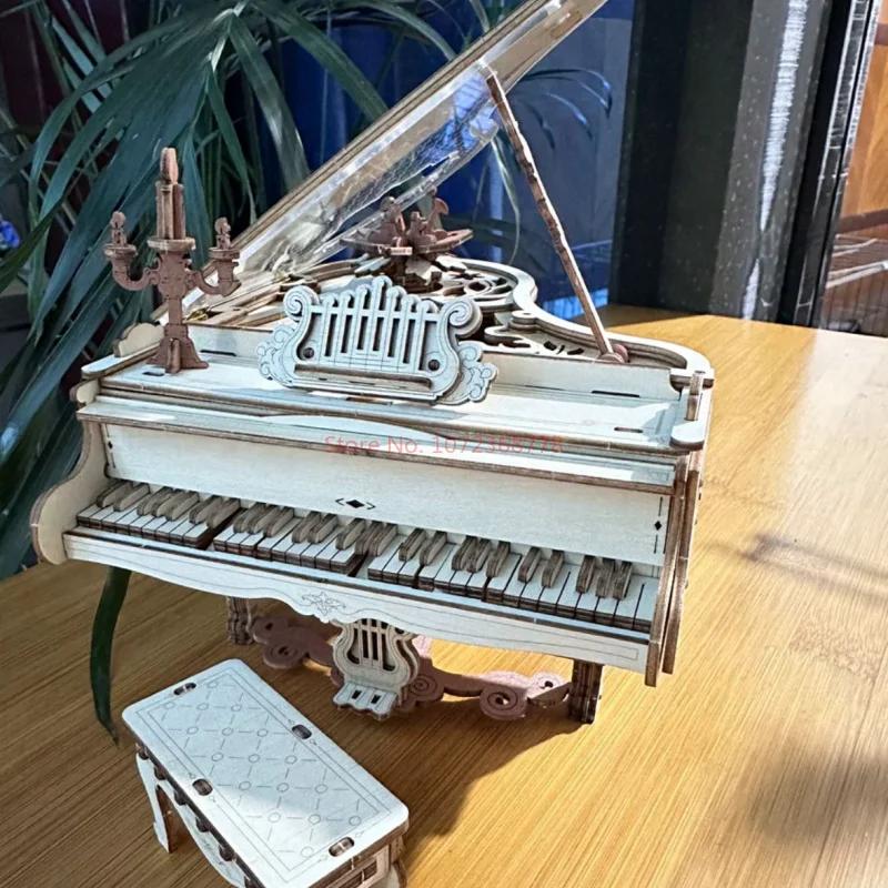 New Robotime Magic Piano 3d Puzzles For Children'smechanical Puzzles Musical Instrumentwooden Music Box Puzzle Kit Toy Gifts