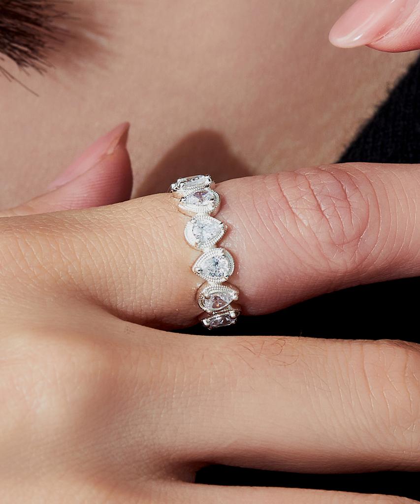 Helene Jewelry Кольцо 'Слеза Святого' из серебра 925 пробы с кубическим цирконием, смелое, для девушки (Тип D)