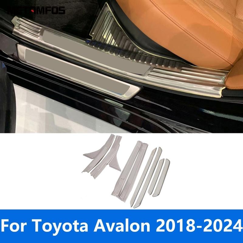 For Toyota Avalon 2018- 2024 Inner Exterior Door Sill Plate Scuff Guard Plate Welcome Pedal Entry Guard Accessories