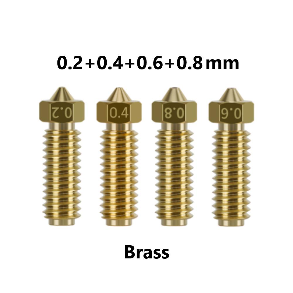 For Anycubic Kobra 3 Hotend Nozzle 0.2 0.4 0.6 0.8 1.0mm Hardened Steel Brass Nozzle For Anycubic Kobra 3 Combo Spare Parts