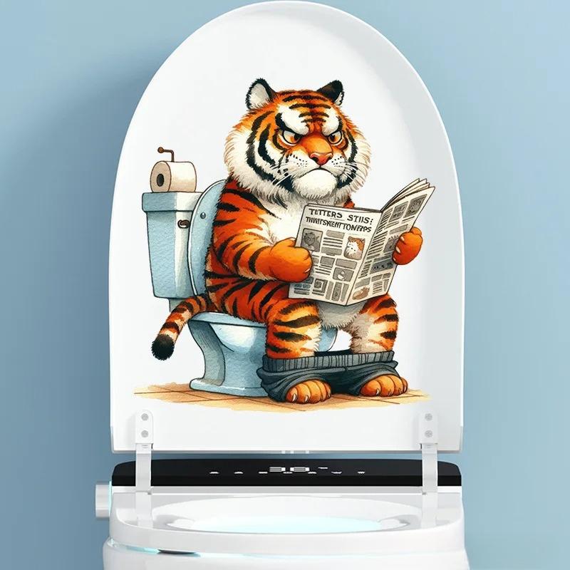 Забавные животные ПВХ наклейки на сиденье унитаза Обезьяна Зебра Жираф Декали Водонепроницаемый декор для стен и дверей ванной комнаты Креативные съемные наклейки