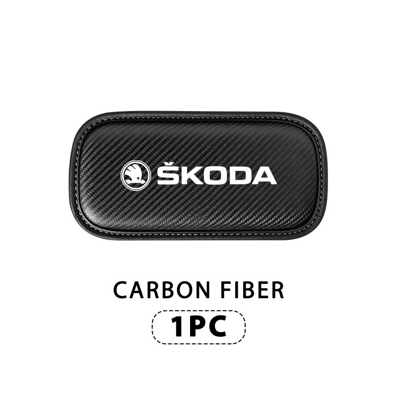 LQP4 For Skoda Car Interior Leg Knee Rest Pad Leather Cushion Accessories VRS Octavia 1 2 3 Rapid Kodiaq Karoq Fabia Kamiq Superb
