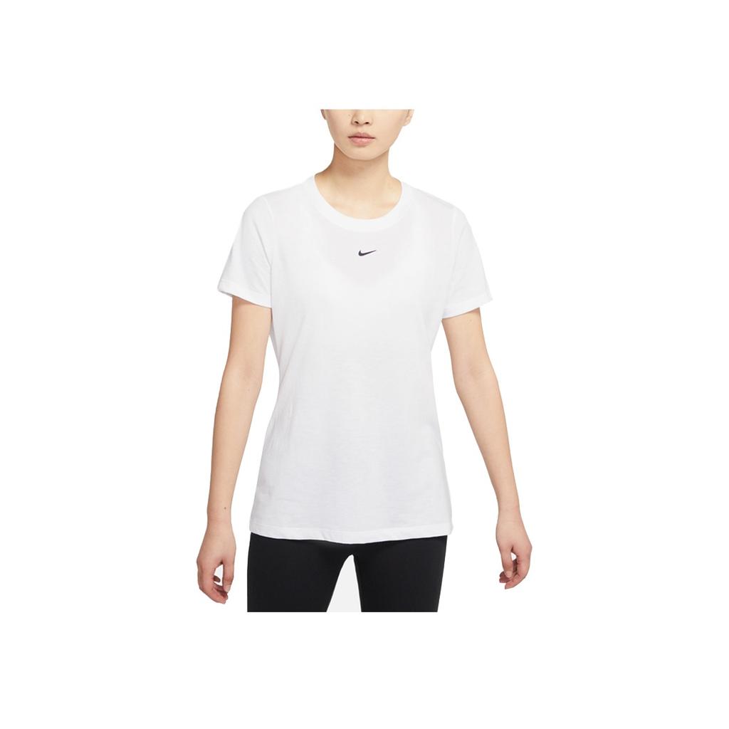 Nike Футболка Yoga Dri-Fit Casual с коротким рукавом и принтом для женщин, белые топы DD2817-100