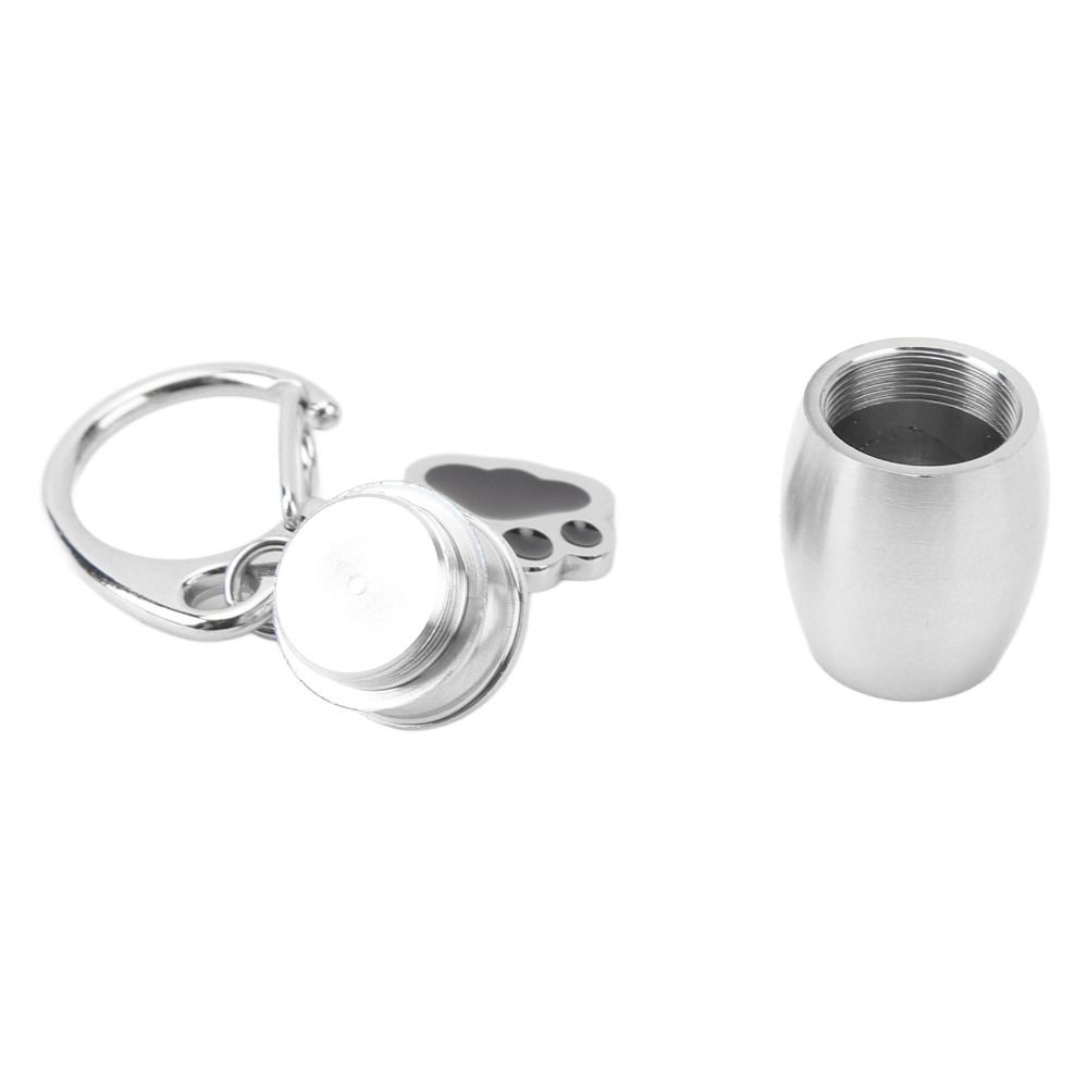 Брелок-урна для питомца из нержавеющей стали карманного размера с отпечатком лапы, прочная урна для праха питомца, памятный сувенир, прах собаки