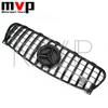 FCM5   Glossy Black GTR Style Upper Grille With OE Style LED Emblem Logo For Mercedes Benz GLA-Class X156 2017-19 GLA180 GLA200 GLA250