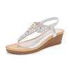 2024Ladiesshoes Bohemian новые модные босоножки со стразами на платформе и танкетке женские туфли