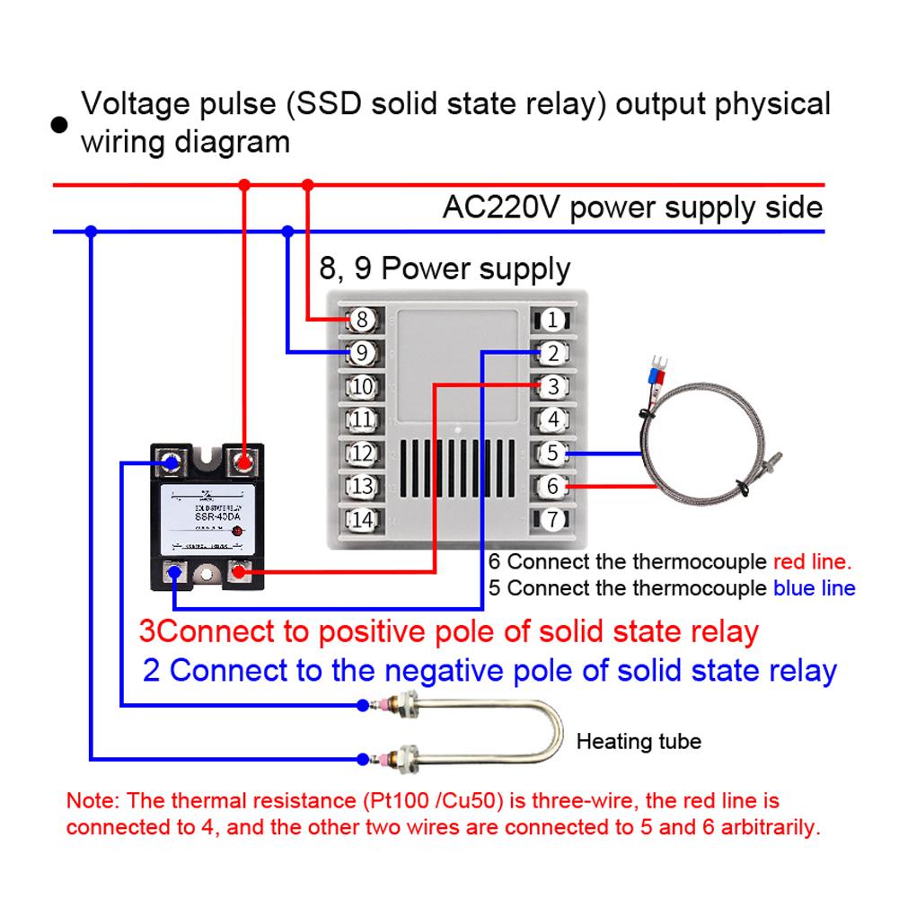 Регулируемый интеллектуальный точный контроллер температуры 0 ~ 400 градусов Цельсия, твердотельное реле с цифровым дисплеем