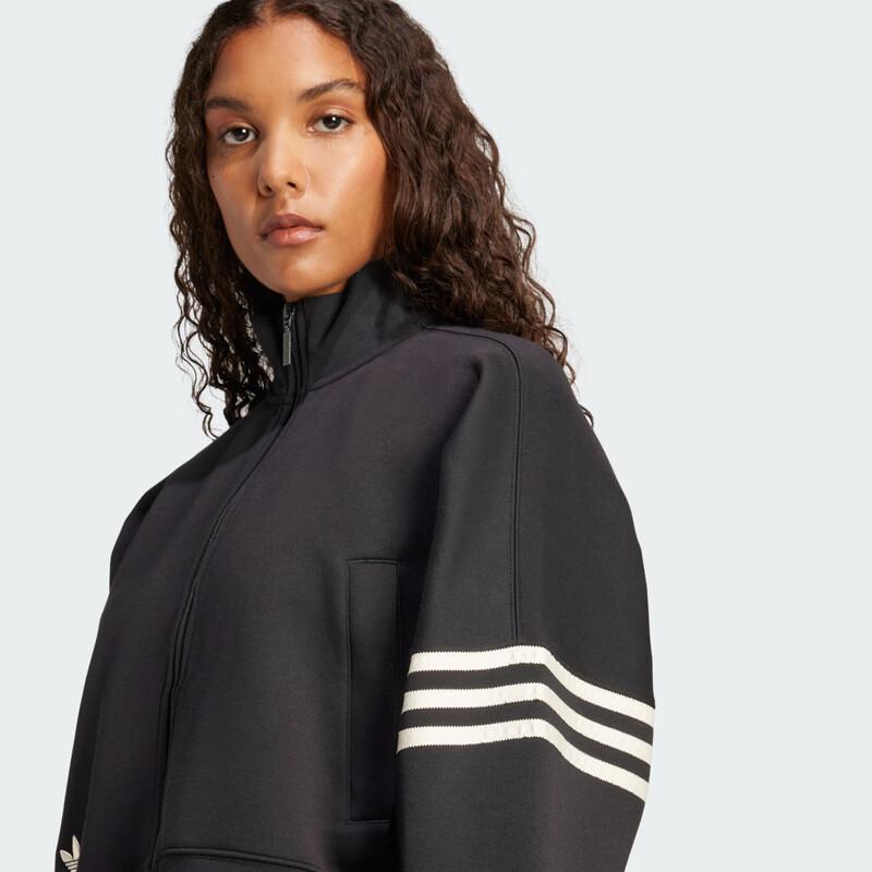 Adidas Women's Loose Fit Double-Zip Three-Stripe Track Jacket