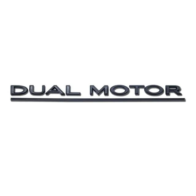 ABS Dual Motor Letters Rear Boot Tailgate Trunk Logo Emblem Badge Car Sticker Decal for Tesla Model 3 Model X Model S Y JI1