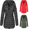 Женская зимняя хлопковая куртка приталенного силуэта, пуховик из хлопка, теплая верхняя одежда, длинный рукав, модная средней длины