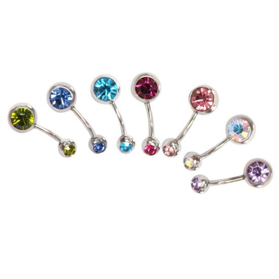 Женщины ювелирные изделия декор горный хрусталь инкрустация пирсинг пупка живота кольцо