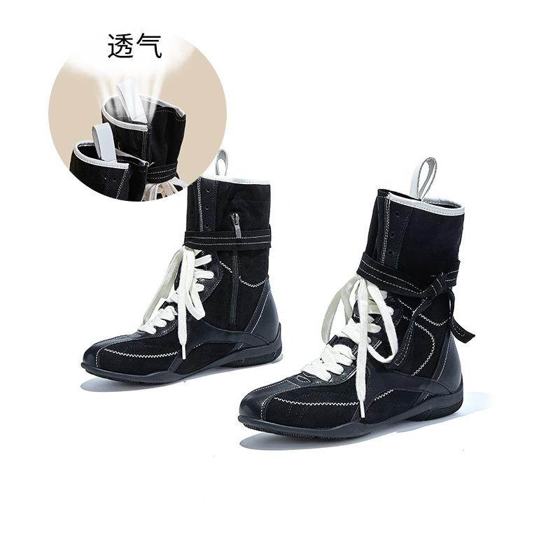 Бинты Ботинки Мартин Женские Осень и Зима Новые Ретро Пара Ботинок Вестерн Ковбойские Ботинки Универсальные Ботинки Женские