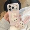 Милый Розовый Кожаный Чехол-Кейс с Мишкой для iPhone 17 Pro 16 15 14 Pro Max Чехол с Ручным Ремешком Защитные Чехлы Ударопрочный Fu