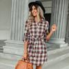 Casual  Shirt Dress Autumn Women Long Sleeve Maxi Dresses Laides Turn-down Collar Office Dresses