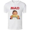 Men'S Short Sleeve White T-Shirt MAD Magazine Alfred E Neuman Eating Corn Retro Comic For Pop Culture Fans