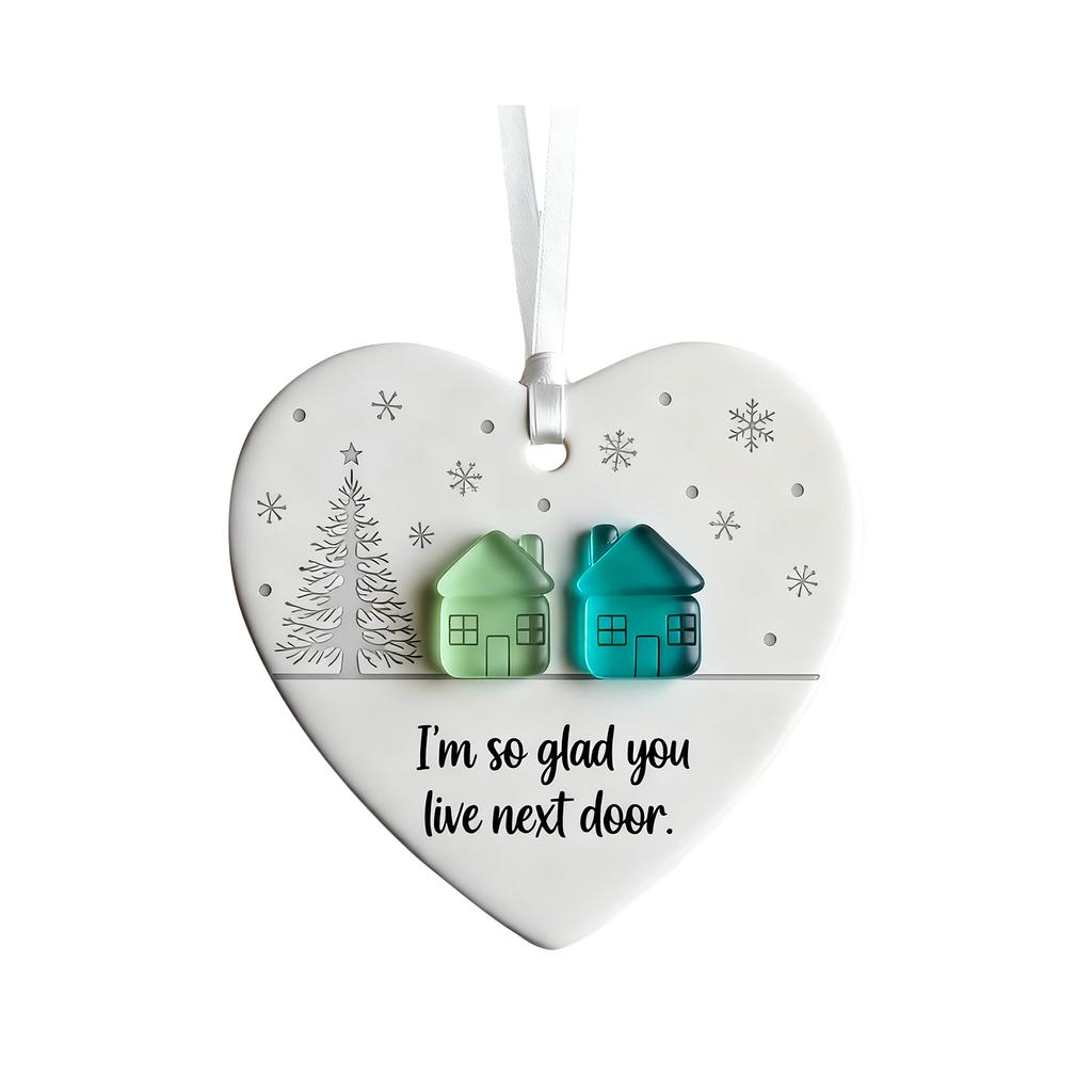 3d Acrylic Heart Shaped Sea Glass Friendship Decor,Friendship Heart Keepsake,Friendship Heart Ornament For Tree Hanging Ornaments,