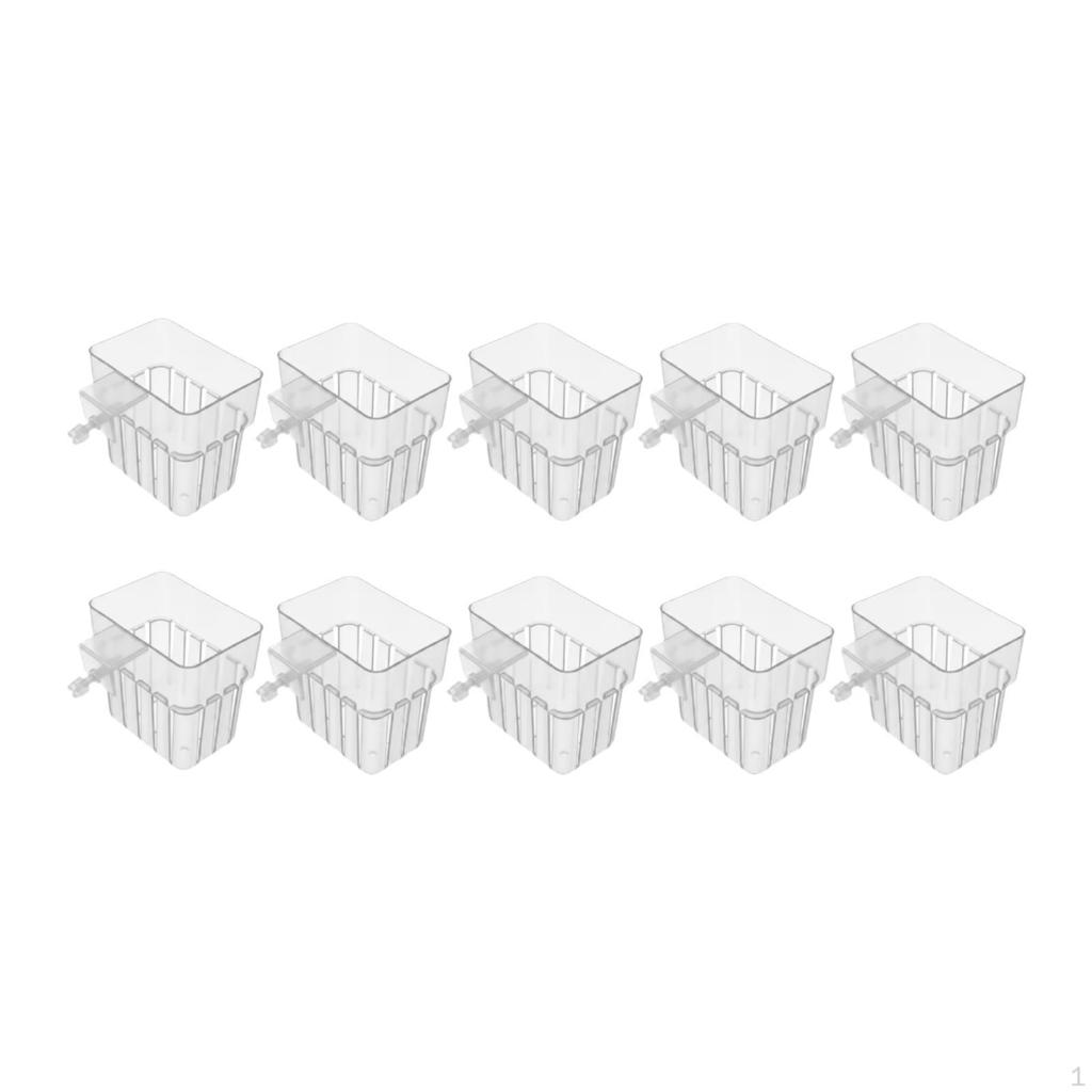 10Pcs Aquarium Plant Holder Fish Tank Pot with Hooks and Suction Cups Aquascape Accessories