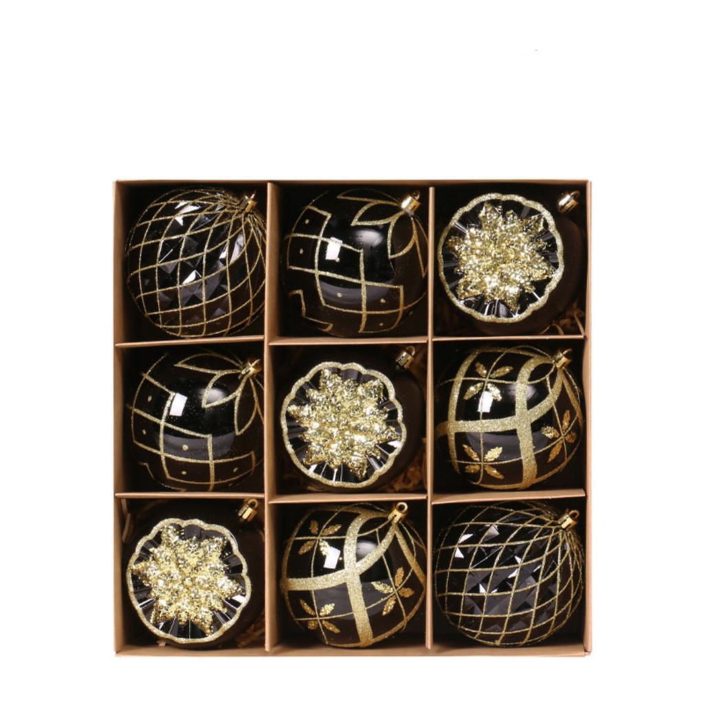 Рождественский прозрачный расписной набор рождественских шаров подарочная коробка