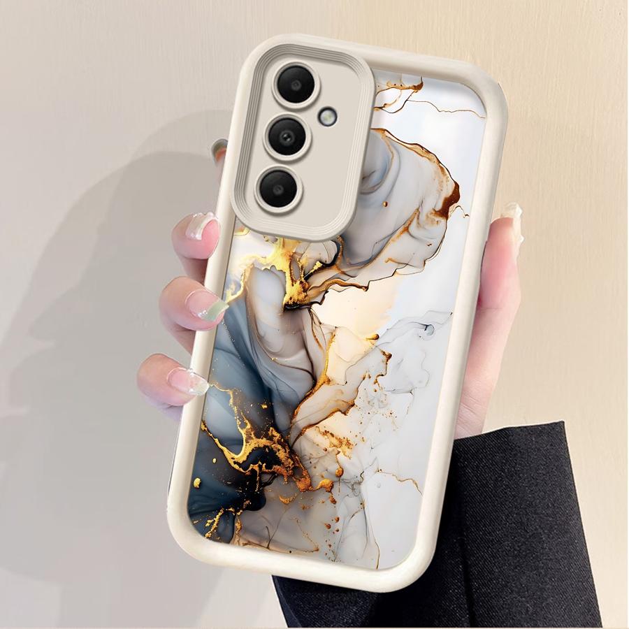 Fashion Marble Phone Case For Samsung Galaxy S24 Ultra S25 Plus S23 S22 S21 S20 S24 FE A55 A54 A15 A35 Soft Soft Silicone Cover