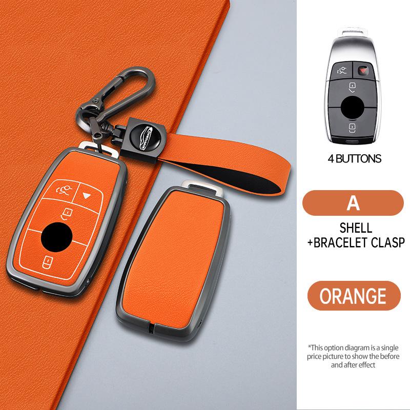 3/4 Button Zinc Alloy Key Fob Cover Case for 2019 2020 Mercedes-Benz A220 E63S AMG E-Class GLE 350 4MATIC E300 E400 E43 W213