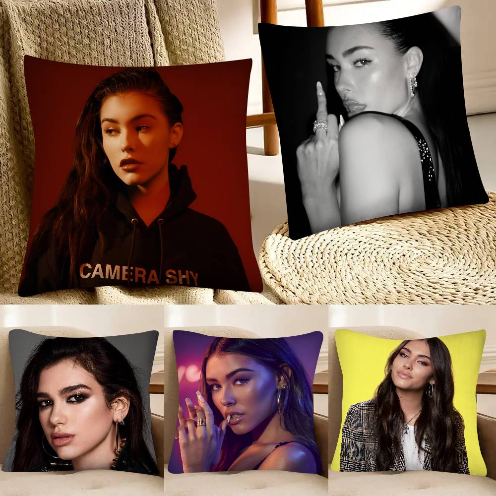 Singer MMadison Beer Pillow Case Fashion Square Pillowcase Bedroom Sofa Room Ins Decoration Leisure