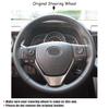 CARDAK черный кожаный чехол на руль автомобиля для Toyota Auris E'Z RAV4 2013 Corolla 2013-2017, сшитый вручную чехол на руль