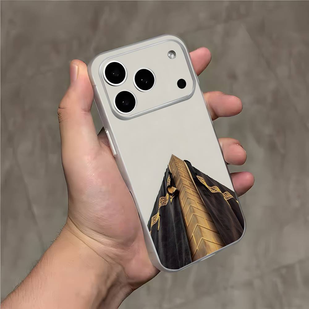 Чехол для телефона 'Паломники в Мекке' Прозрачный Белый Для iPhone 17,16,15,14,13,12,11,Pro,Max,Plus Магнитная Беспроводная Зарядка