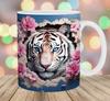 3D Белый Тигр Тигр Керамическая Кружка-Маркер для Кофе Чайная Чашка Новый Животное Животное Новый Король Леса