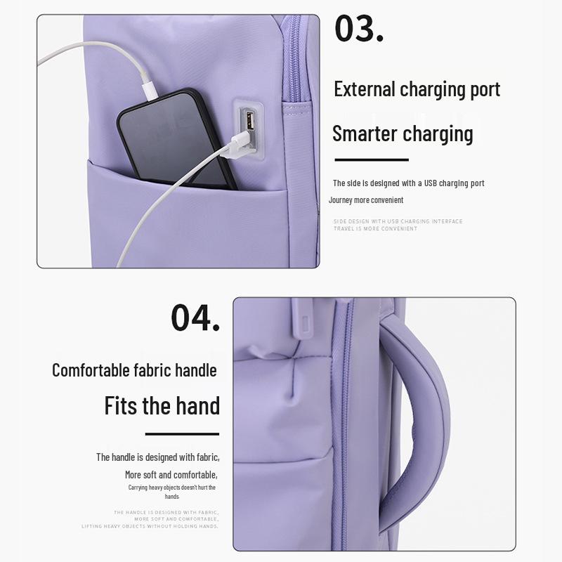 Женский сверхлегкий дорожный чемодан ручной клади 2025 года: Тканевый чемодан 20 дюймов с замком, доступен вариант 24 дюйма.