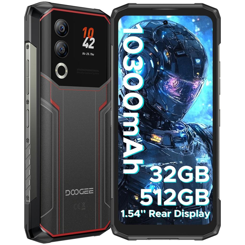 Doogee Прочный смартфон Blade20 Ultra, 32 ГБ + 512 ГБ, 1,54-дюймовый задний экран, 10300 мАч, 50 МП, 6,6-дюймовый HD+, 3 слота для карт/NFC/IP68