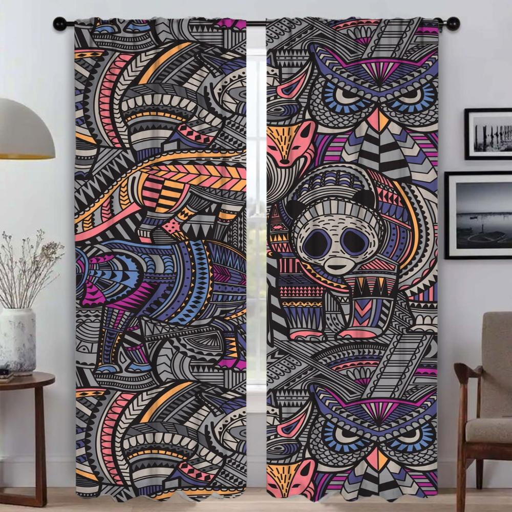 Tulle for Bedroom Painted Design Halloween Decoration Anti-mosquito Curtains for Living Room Curtain Home Interior Curtains