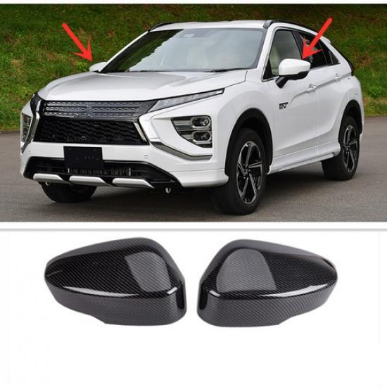 2X Накладка на зеркало заднего вида из углеродного волокна для Mitsubishi Eclipse Cross 2018-