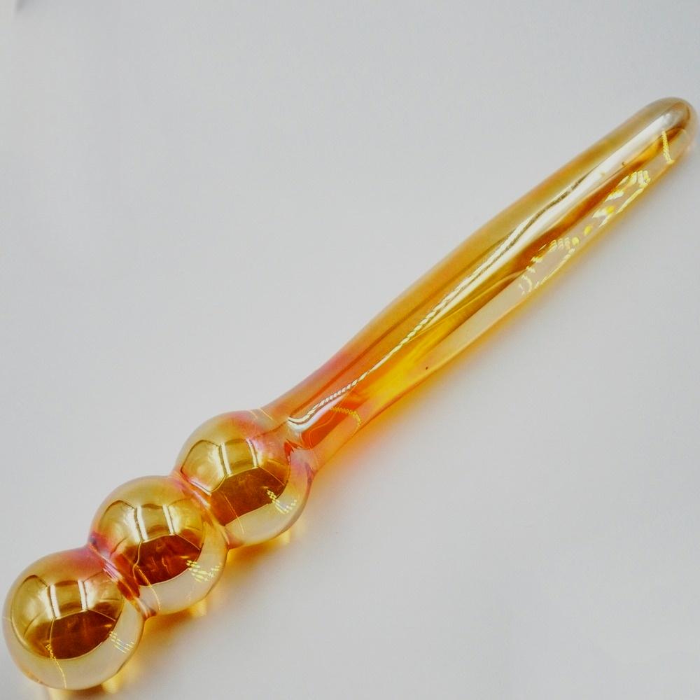 Золотая стеклянная палочка из хрусталя Pyrex Crafts Jewelry Домашнее украшение Секс-игрушка