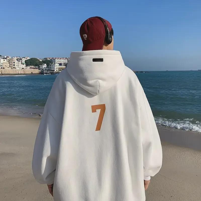 Мужская серая толстовка с капюшоном — модная свободная куртка в стиле хип-хоп на осень/зиму 2022 года