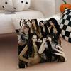 Kpop Style Y2K Hot Girl Style K-Katseye Girl Group Pillowcase Soft Silky Fabric Invisible Zipper Cushion Cover Perfect Fan Gift