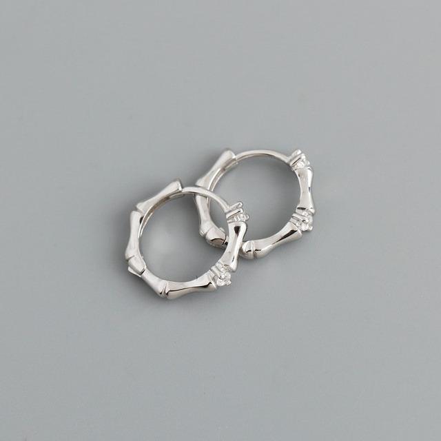 ANENJERY Серьги-кольца в форме бамбука, креативные французские круглые серьги с цирконом, оптовая продажа, pendientes mujer