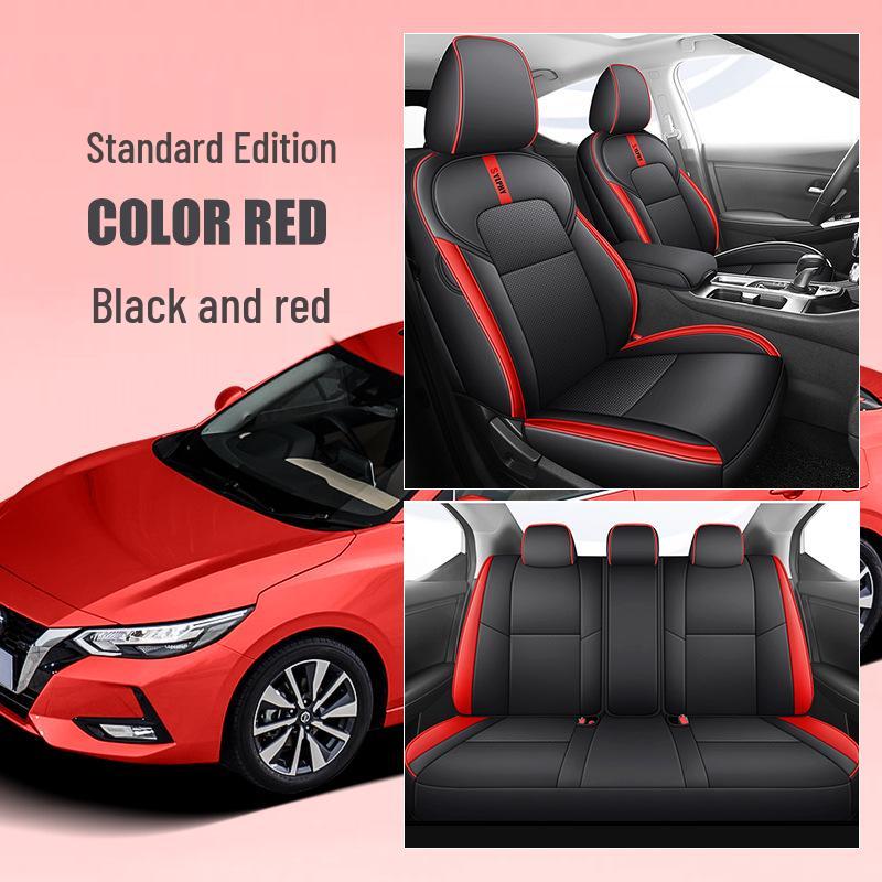 Sylphy 5-Seater Leather Seat Cover: All-Season Full Surround Cushion