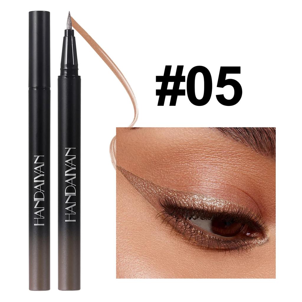 Блестящая подводка для глаз Тени для век Водостойкая быстросохнущая серебристо-золотая металлическая перламутровая жидкая подводка для глаз Осветляющий макияж глаз