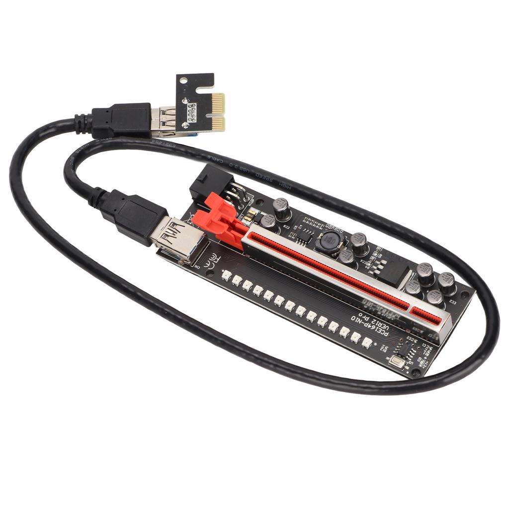 Riser Adapter Card 8 Excicon Capacitors Multi Layer Shielding Fixed Buckle PCIE Riser 1x to 16x Adapter