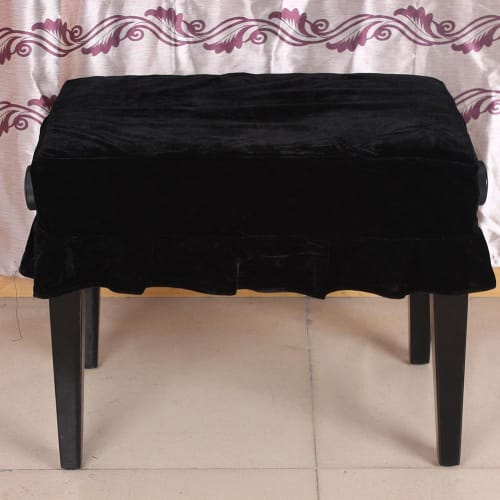 zzou Breathable Piano Chair Cover, Piano Dust Cover, Smooth and Lightweight for Easy Cleaning, Perfect for Concert Decoration (Black)