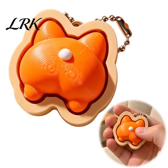 Успокаивающий настольный аксессуар Снятие стресса Корги Попа Кликалка, 3D-печатная собака Игрушка-фиджет Тактильный гаджет, Игрушка-кнопка для снятия напряжения для брелка, Рюкзаков