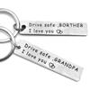 Father's Day Mother's Day Key Chains Rings Holder Pendants Stainless Steel For Family Mom Dad Gift