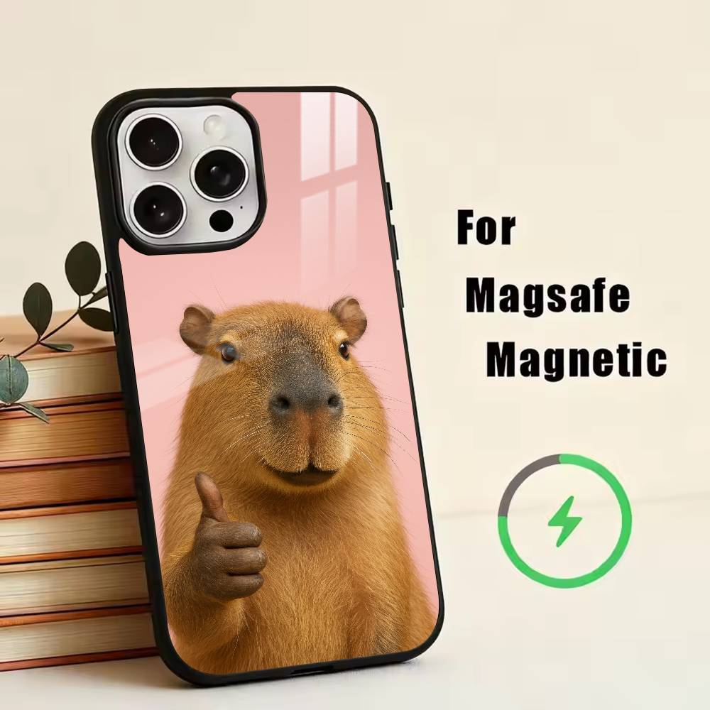 Cute-Capybara  Phone Case For iPhone17,16,15,14,13,12,11 Plus,Pro Magnetic with Magsafe Wireless Charging