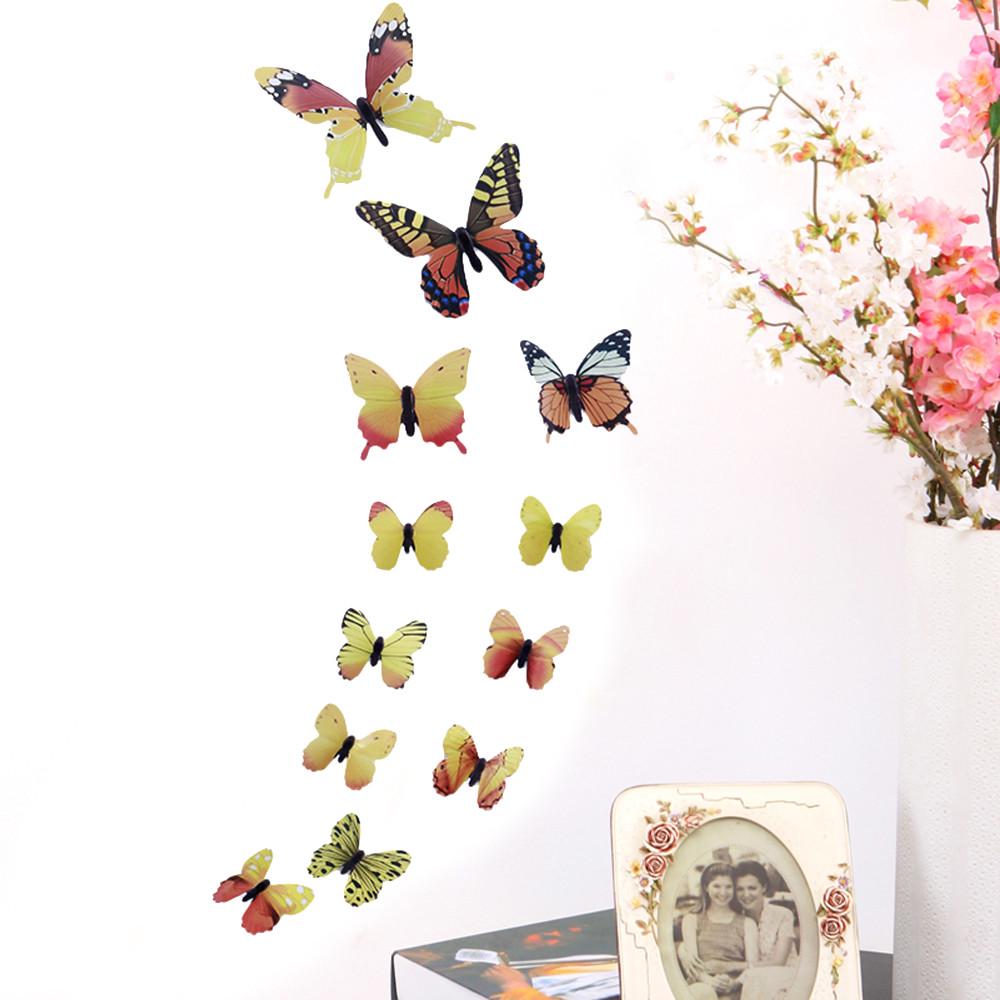 12pcs Butterfly Design Decal Art Wall Stickers Room Magnetic Home Decor