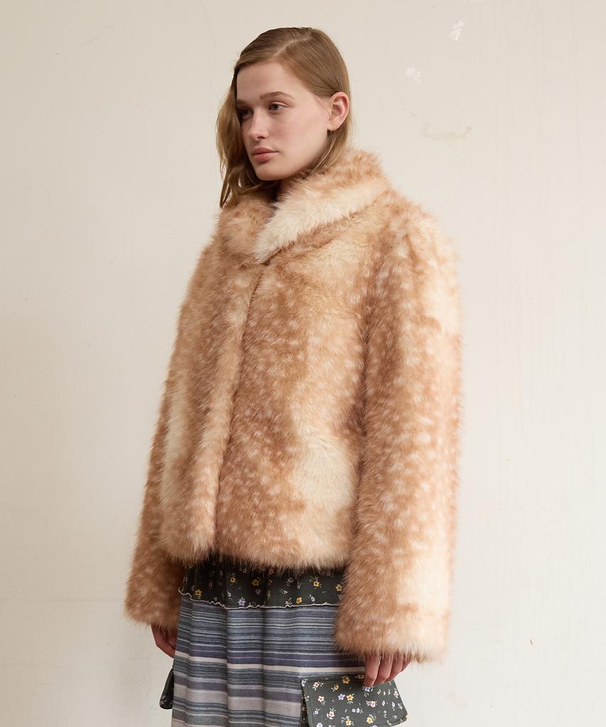 Funfromfun Bambi Fur Jacket, Brown