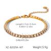 Classic Waterproof 18k Gold PVD Plated Zircon Geometric Trendy Chain Unisex Tennis Stainless Steel Bracelet Jewelry