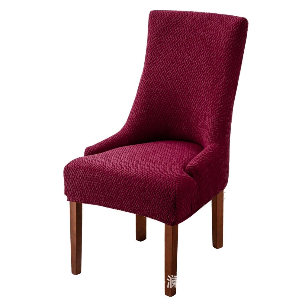 Растягивающиеся чехлы на сиденья стульев, длинные клетчатые жаккардовые чехлы на кресла, однотонные эластичные чехлы на обеденные стулья