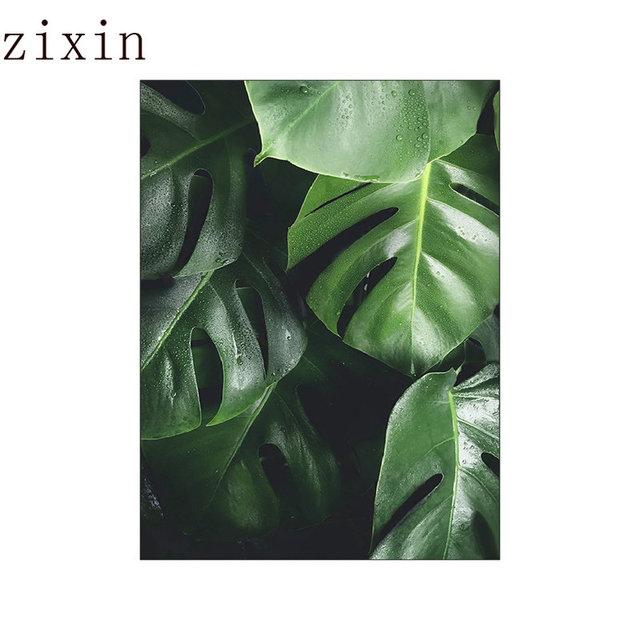 Зеленое растение, картина Монстера, постер, настенное искусство, холст, картина, скандинавские постеры, листья кактуса для гостиной, спальни, домашний декор